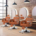 Allzweck-Hochleistungs-Friseurstuhl mit Kopfstütze, braun