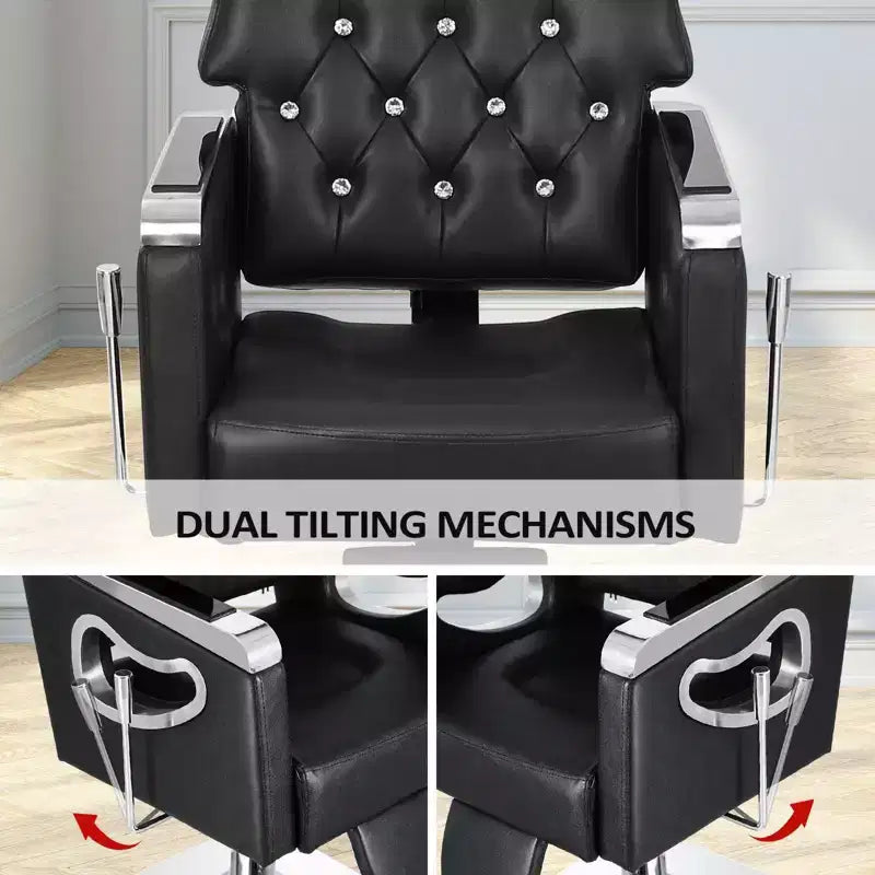 Allzweck-Hochleistungs-Friseurstuhl mit Kopfstütze, braun