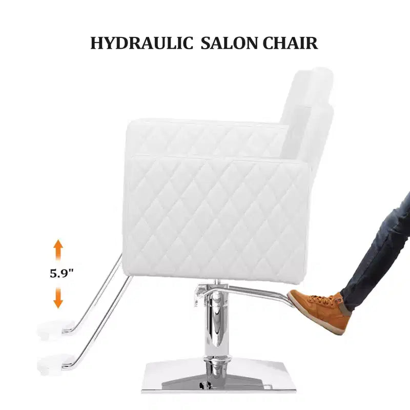 Hydraulischer Hochleistungs-Friseurstuhl mit breiter Sitzfläche, Braun