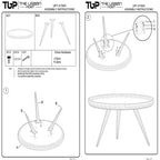 Couchtisch mit rundem Tablett, handgefertigt, gewaschenes weißes Mangoholz, 76 cm