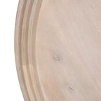 Couchtisch mit rundem Tablett, handgefertigt, gewaschenes weißes Mangoholz, 76 cm