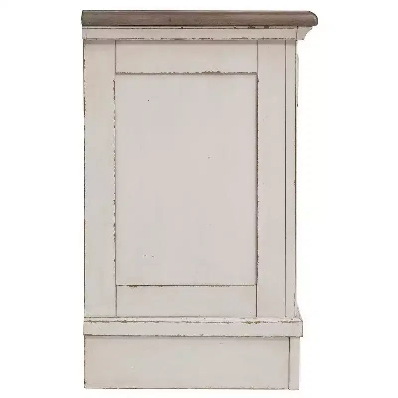 27 Zoll Nachttisch mit 3 Schubladen und integrierter Ladestation, Cottage-Stil