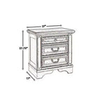 27 Zoll Nachttisch mit 3 Schubladen und integrierter Ladestation, Cottage-Stil