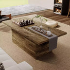 Rechteckiger Couchtisch, 47,25 Zoll Moderner Couchtisch aus Massivholz, Hölzerner Landhaus-Rustikaler Cocktailtisch