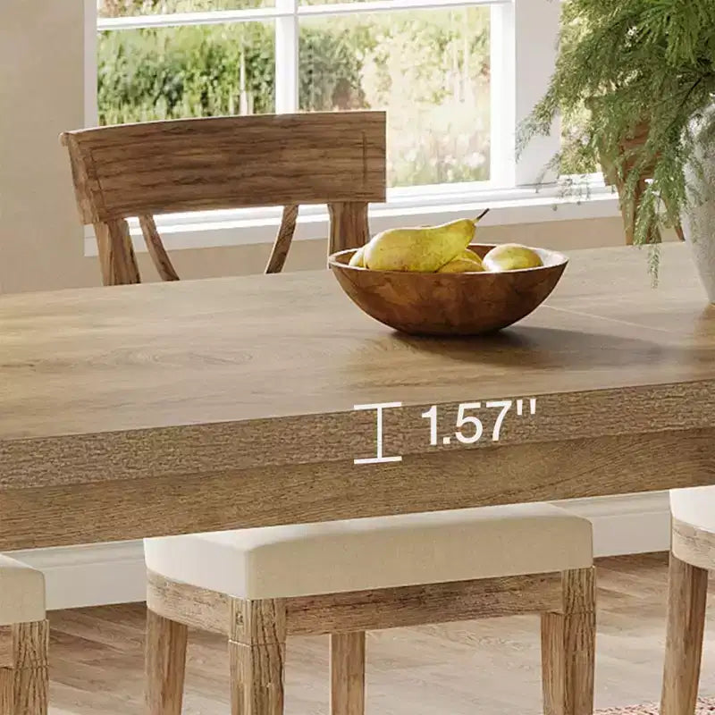 86.61 Geräumiger Esstisch, stabile breite Beine, multifunktionaler Schreibtisch mit einfacher Montage