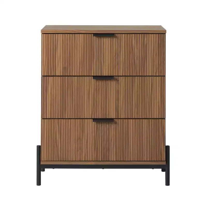 Mid-Century Nachttische 3-Schubladen-Kommode Massivholz, Aufbewahrungsschrank Schubladen Beistelltisch Nachttisch für Schlafzimmer/Wohnzimmer/Flur