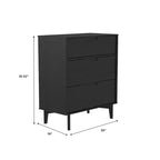 Mid-Century Nachttische 3-Schubladen-Kommode Massivholz, Aufbewahrungsschrank Schubladen Beistelltisch Nachttisch für Schlafzimmer/Wohnzimmer/Flur