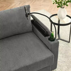 Modernes ausziehbares Schlafsofa 54.33 Cabrio Loveseat Schlafsofa Futon mit 3 Längen & verstellbarer Rückenlehne für das Wohnzimmer