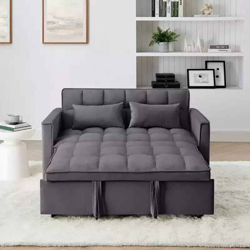 Modernes ausziehbares Schlafsofa 54.33 Cabrio Loveseat Schlafsofa Futon mit 3 Längen & verstellbarer Rückenlehne für das Wohnzimmer
