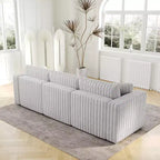 Modernes ausziehbares Schlafsofa 54.33 Cabrio Loveseat Schlafsofa Futon mit 3 Längen & verstellbarer Rückenlehne für das Wohnzimmer