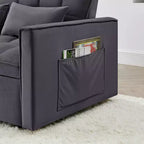 Modernes ausziehbares Schlafsofa 54.33 Cabrio Loveseat Schlafsofa Futon mit 3 Längen & verstellbarer Rückenlehne für das Wohnzimmer