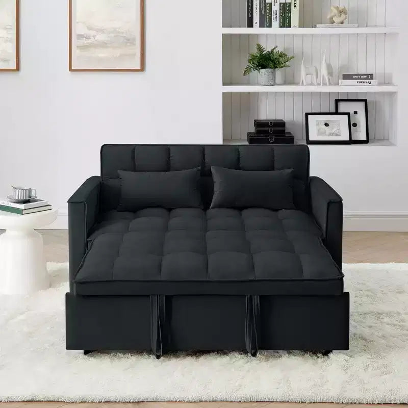 Modernes ausziehbares Schlafsofa 54.33 Cabrio Loveseat Schlafsofa Futon mit 3 Längen & verstellbarer Rückenlehne für das Wohnzimmer