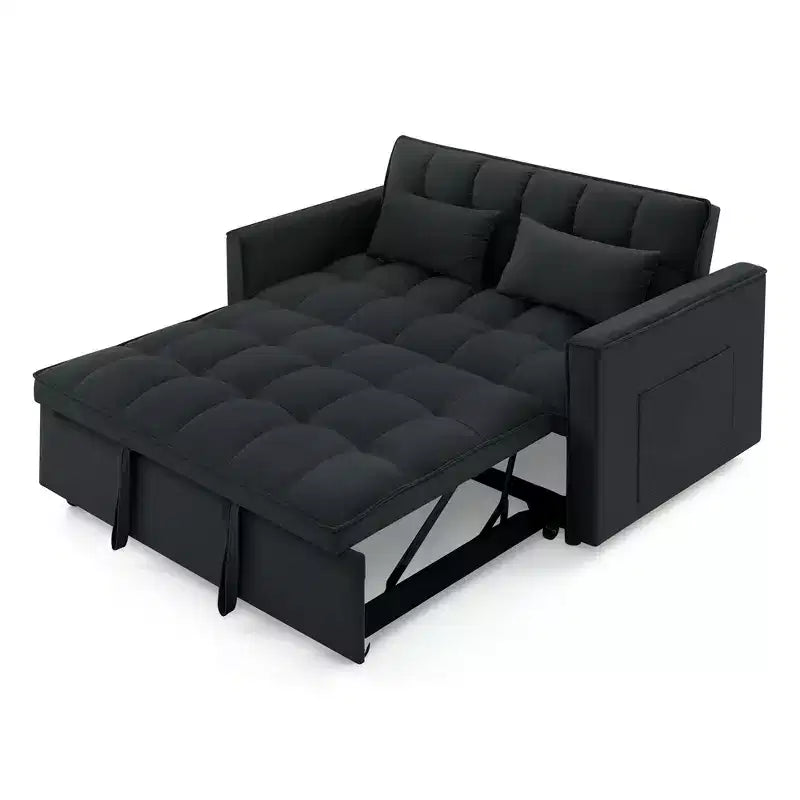 Modernes ausziehbares Schlafsofa 54.33 Cabrio Loveseat Schlafsofa Futon mit 3 Längen & verstellbarer Rückenlehne für das Wohnzimmer