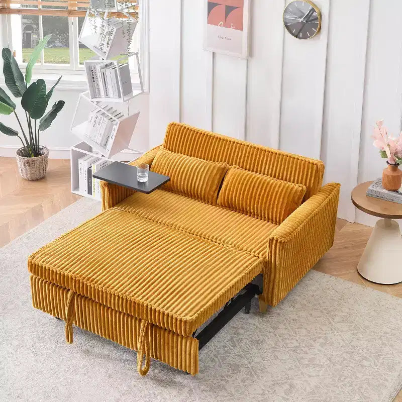 Modernes ausziehbares Schlafsofa 54.33 Cabrio Loveseat Schlafsofa Futon mit 3 Längen & verstellbarer Rückenlehne für das Wohnzimmer