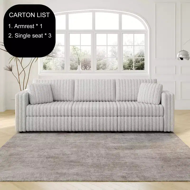 Modernes ausziehbares Schlafsofa 54.33 Cabrio Loveseat Schlafsofa Futon mit 3 Längen & verstellbarer Rückenlehne für das Wohnzimmer