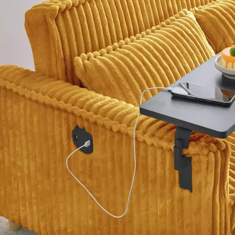 Modernes ausziehbares Schlafsofa 54.33 Cabrio Loveseat Schlafsofa Futon mit 3 Längen & verstellbarer Rückenlehne für das Wohnzimmer