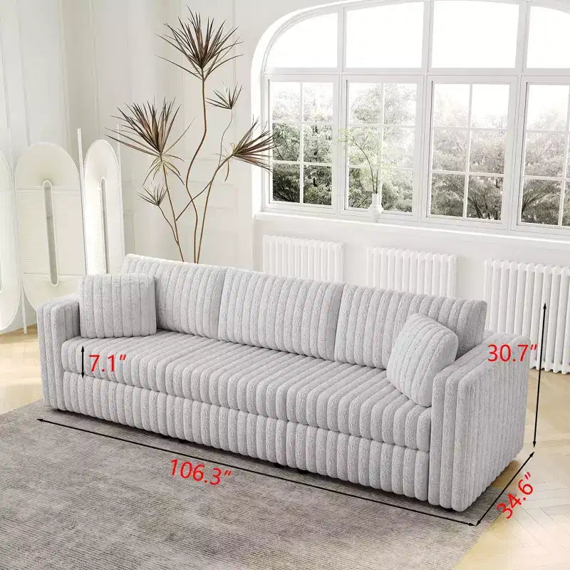 Modernes ausziehbares Schlafsofa 54.33 Cabrio Loveseat Schlafsofa Futon mit 3 Längen & verstellbarer Rückenlehne für das Wohnzimmer