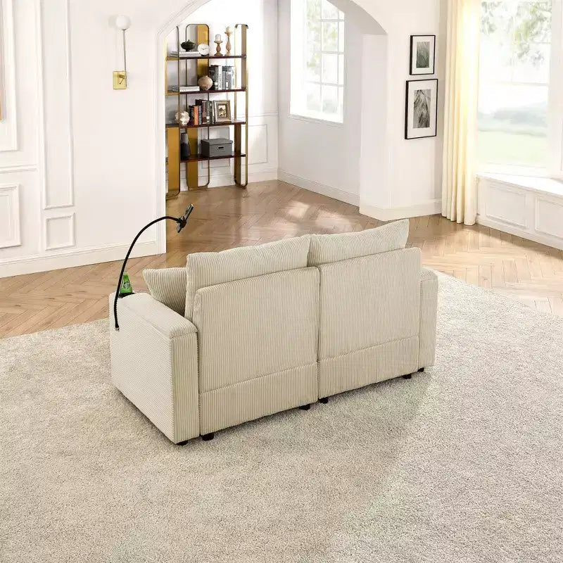 Modernes ausziehbares Schlafsofa 54.33 Cabrio Loveseat Schlafsofa Futon mit 3 Längen & verstellbarer Rückenlehne für das Wohnzimmer