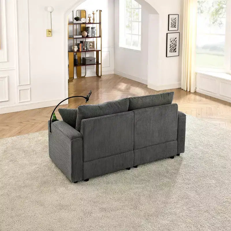 Modernes ausziehbares Schlafsofa 54.33 Cabrio Loveseat Schlafsofa Futon mit 3 Längen & verstellbarer Rückenlehne für das Wohnzimmer