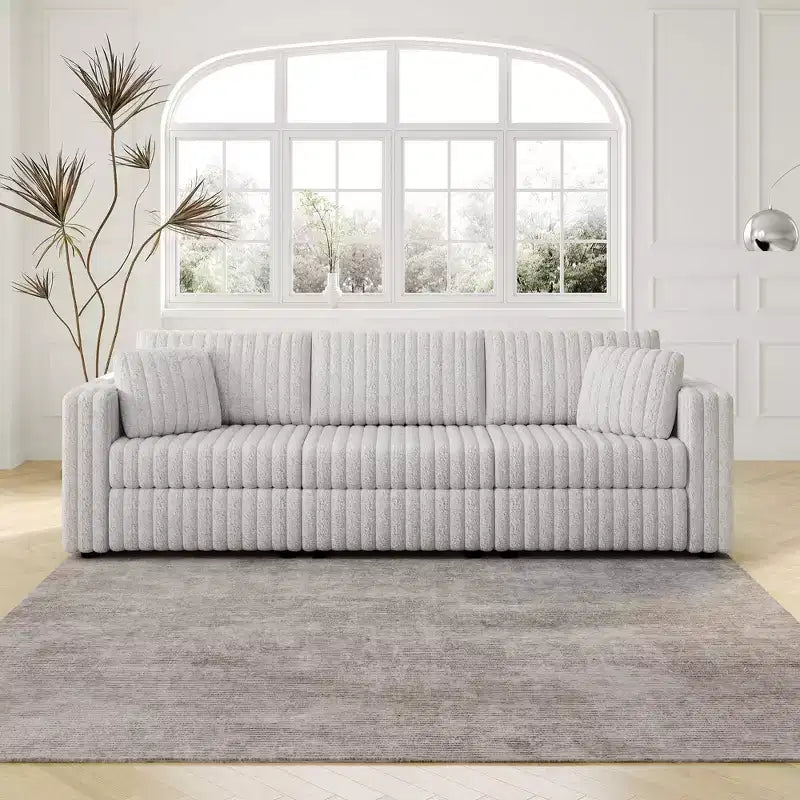 Modernes ausziehbares Schlafsofa 54.33 Cabrio Loveseat Schlafsofa Futon mit 3 Längen & verstellbarer Rückenlehne für das Wohnzimmer