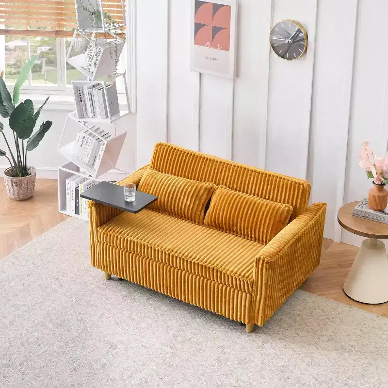Modernes ausziehbares Schlafsofa 54.33 Cabrio Loveseat Schlafsofa Futon mit 3 Längen & verstellbarer Rückenlehne für das Wohnzimmer