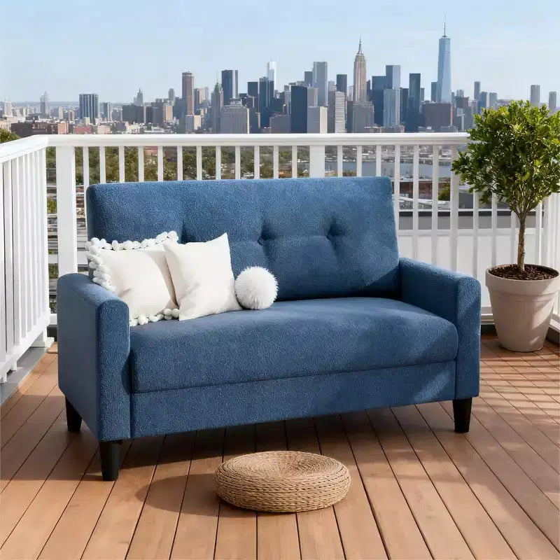 50'' Cord-Sofa, bequemes kleines Sofa für das Wohnzimmer mit tiefer Sitzfläche und Federpolstern, Massivholzrahmen, werkzeuglose Montage