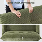50'' Cord-Sofa, bequemes kleines Sofa für das Wohnzimmer mit tiefer Sitzfläche und Federpolstern, Massivholzrahmen, werkzeuglose Montage