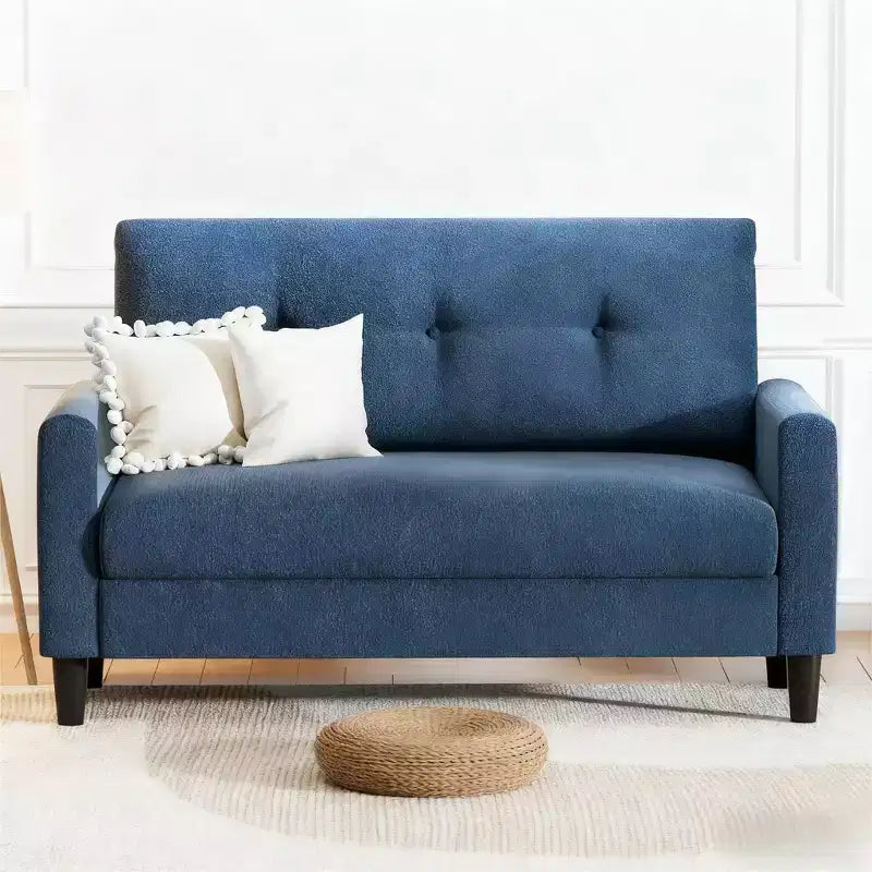 50'' Cord-Sofa, bequemes kleines Sofa für das Wohnzimmer mit tiefer Sitzfläche und Federpolstern, Massivholzrahmen, werkzeuglose Montage