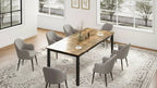 71 Rectangle Dining Table with Metal Legs, Seats 6-8, Waterproof Surface, Round Corners, Multifunctional Kitchen & Office Desk