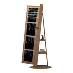 360° drehbarer Schmuckschrank mit Ganzkörperspiegel, drehbarer Standspiegel, freistehender Ganzkörper-Schmuckschrank-Organizer