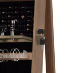 360° drehbarer Schmuckschrank mit Ganzkörperspiegel, drehbarer Standspiegel, freistehender Ganzkörper-Schmuckschrank-Organizer