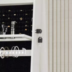 360° drehbarer Schmuckschrank mit Ganzkörperspiegel, drehbarer Standspiegel, freistehender Ganzkörper-Schmuckschrank-Organizer