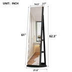 360° drehbarer Schmuckschrank mit Ganzkörperspiegel, drehbarer Standspiegel, freistehender Ganzkörper-Schmuckschrank-Organizer
