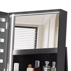 360° drehbarer Schmuckschrank mit Ganzkörperspiegel, drehbarer Standspiegel, freistehender Ganzkörper-Schmuckschrank-Organizer