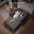 51 Zoll 3-in-1 Schlafsofa ausziehbar, umwandelbares Loveseat mit verstellbarer Rückenlehne, Chenille-Polsterung, Seitentasche