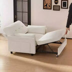 51 Zoll 3-in-1 Schlafsofa ausziehbar, umwandelbares Loveseat mit verstellbarer Rückenlehne, Chenille-Polsterung, Seitentasche