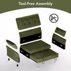 51 Zoll 3-in-1 Schlafsofa ausziehbar, umwandelbares Loveseat mit verstellbarer Rückenlehne, Chenille-Polsterung, Seitentasche