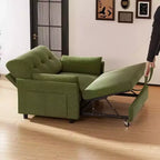 51 Zoll 3-in-1 Schlafsofa ausziehbar, umwandelbares Loveseat mit verstellbarer Rückenlehne, Chenille-Polsterung, Seitentasche
