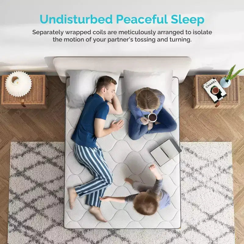 12 Zoll 5-Zonen-Matratze ohne Fiberglas – Kompatibel mit Plattformbett, Boxspringbett oder Lattenrost