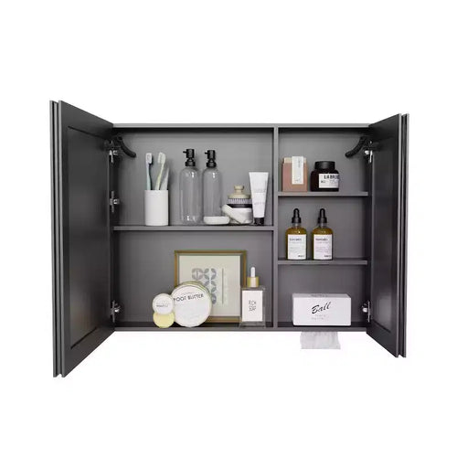 81 cm B x 61 cm H Aluminium-Spiegelschrank mit Beleuchtung, Antibeschlag, einfache Installation
