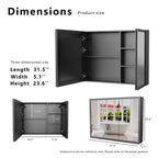 81 cm B x 61 cm H Aluminium-Spiegelschrank mit Beleuchtung, Antibeschlag, einfache Installation