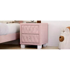 Eleganter luxuriöser Samt-Nachttisch mit 2 Schubladen für Schlafzimmer und Wohnzimmer