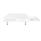 Quadratischer Couchtisch für das Wohnzimmer, Hochglanz Moderner Wohnzimmertisch, Weiß