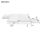 Quadratischer Couchtisch für das Wohnzimmer, Hochglanz Moderner Wohnzimmertisch, Weiß