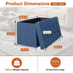 Klappbare Aufbewahrungsbank, 76 cm, 300 kg Tragkraft, gepolsterter Hocker für Wohnzimmer, Schlafzimmer, Eingangsbereich