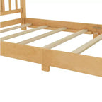 Doppel-Plattformbett mit Kopfteil, Massivholz-Plattformbettrahmen mit niedrigem Profil und Stützlatten für das Schlafzimmer