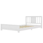 Doppel-Plattformbett mit Kopfteil, Massivholz-Plattformbettrahmen mit niedrigem Profil und Stützlatten für das Schlafzimmer