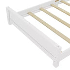 Doppel-Plattformbett mit Kopfteil, Massivholz-Plattformbettrahmen mit niedrigem Profil und Stützlatten für das Schlafzimmer