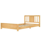 Doppel-Plattformbett mit Kopfteil, Massivholz-Plattformbettrahmen mit niedrigem Profil und Stützlatten für das Schlafzimmer