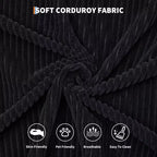 Cabrio Schlafsofa 79 Zoll, 4-in-1 Knochenloses Cord-Klappsofa mit Kissen und fester Form, Bodenmatratze Couch Zweisitzersofa schwarz
